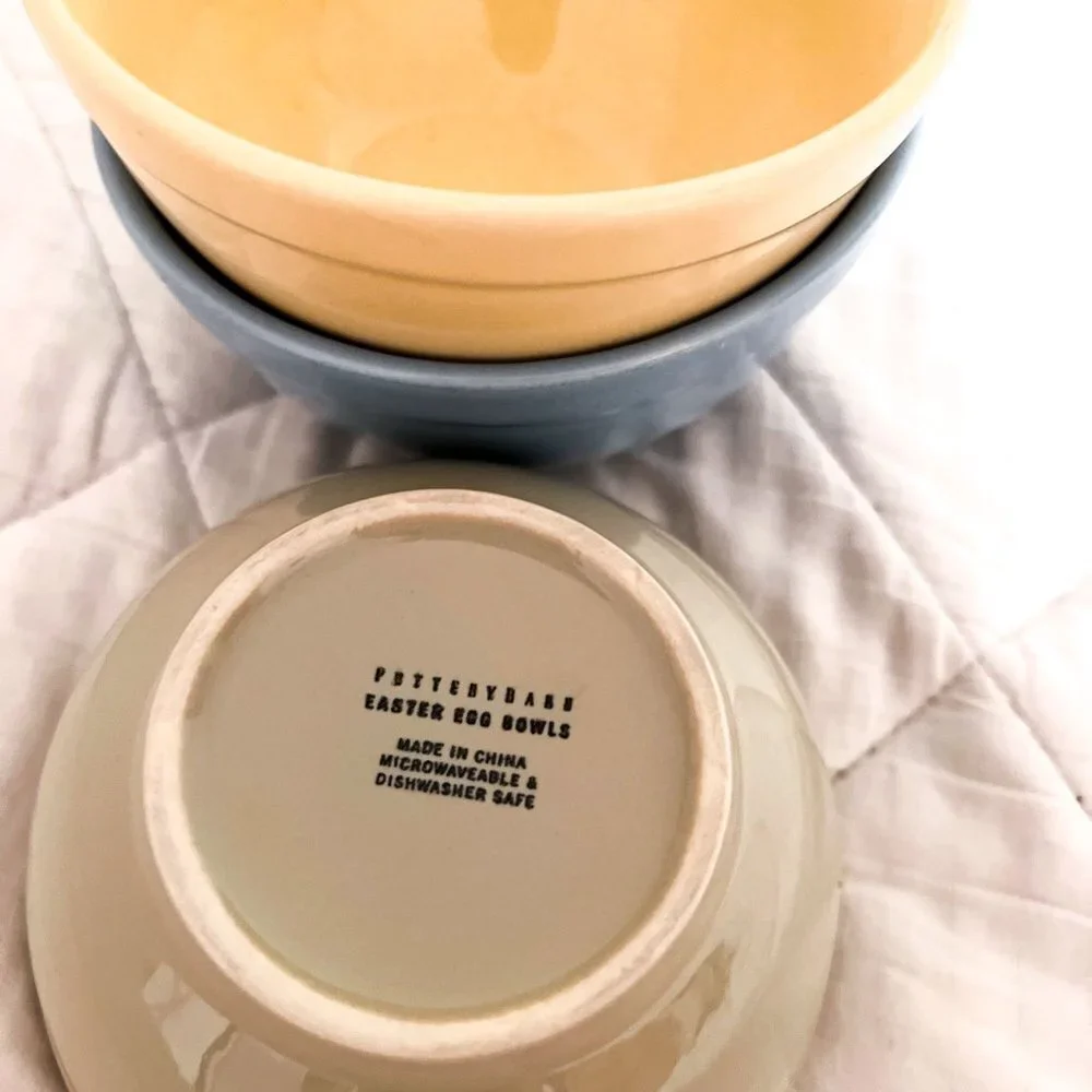 Pottery Barn Ceramic Easter Egg bowls x3